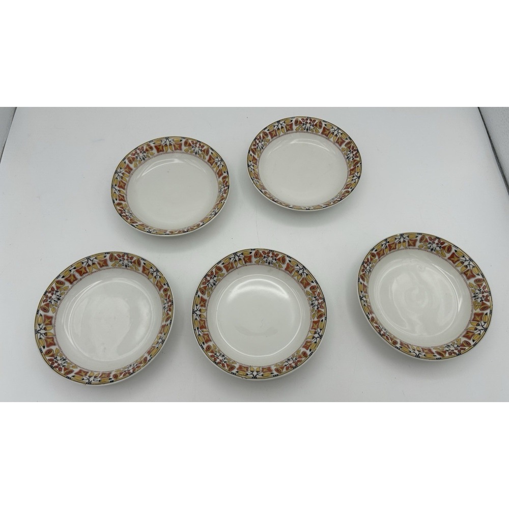 SET OF 5 GORGEOUS T&V LIMOGES FRUIT BOWLS Red, Yellow, Gold,‎ Brown